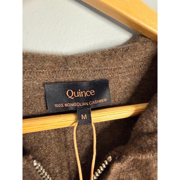 Quince Mongolian Cashmere Full-Zip Hoodie Medium Brown NWT - Picture 3 of 7